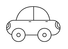 小轿车简笔画的画法包含步骤和上色