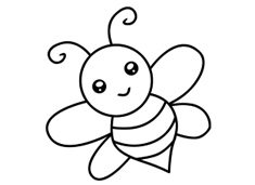 小蜜蜂简笔画的步骤和上色图