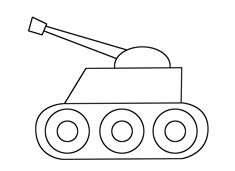 坦克简笔画的步骤和上色教程