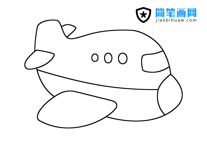 飞机简笔画的步骤和上色