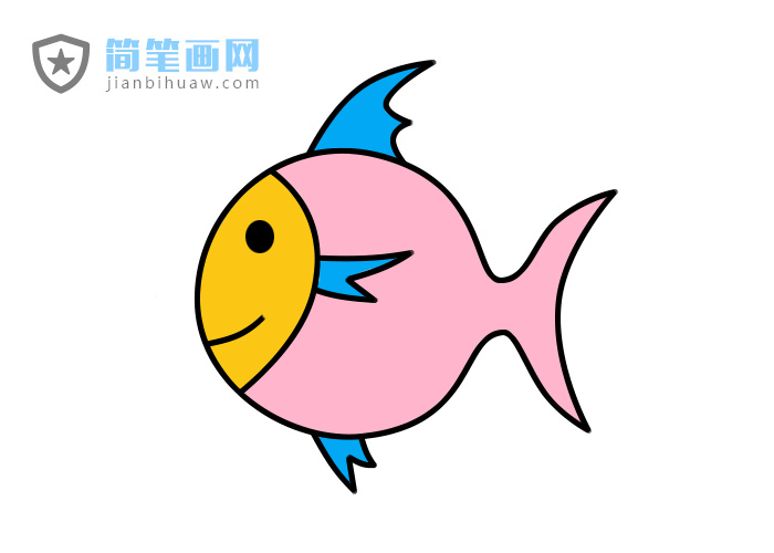 小鱼儿简笔画带颜色步骤画法