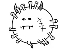新型冠状病毒外形简笔画图片