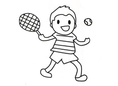 小朋友打网球的简笔画