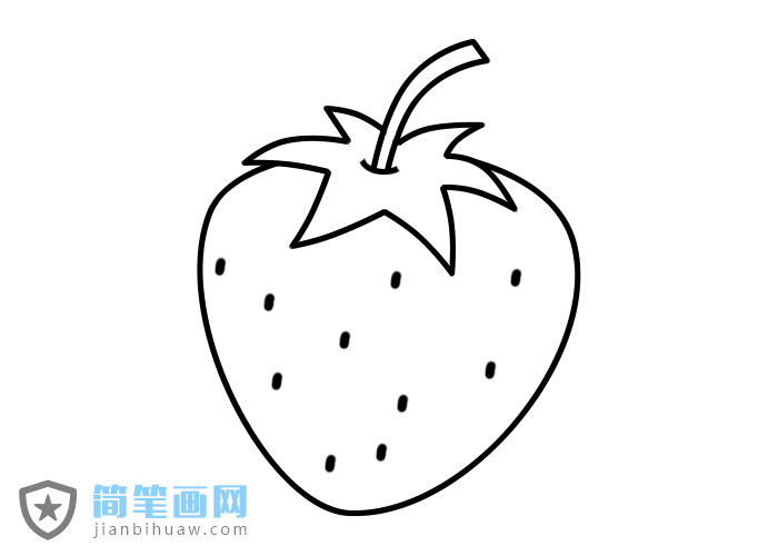 通红香甜美味的草莓简笔画上色及步骤图片