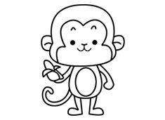 小猴子吃香蕉简笔画图片