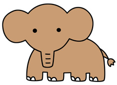 大象简笔画分解步骤和上色教程