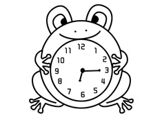 青蛙造型的时钟闹钟简笔画图片