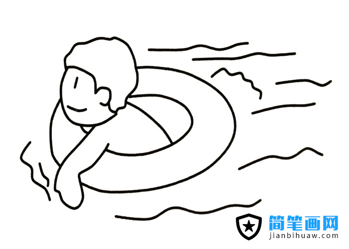 小孩在游泳的简笔画图片