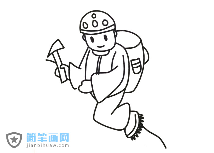 登山运动员正在登山的简笔画图片