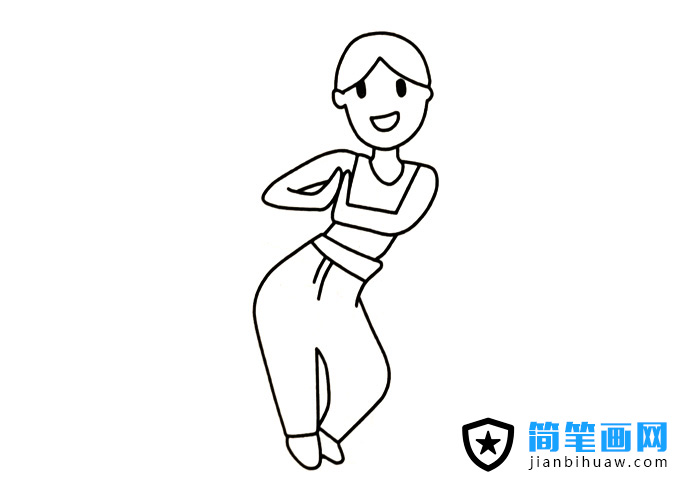 在跳瑜伽动物的人物简笔画
