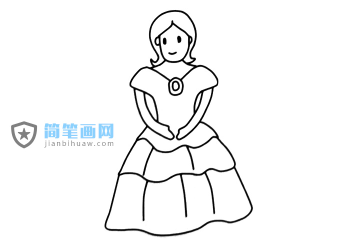穿裙子的美女简笔画图片