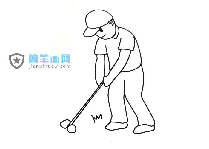打高尔夫球的简笔画图片