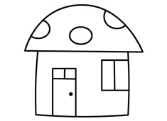蘑菇形状的小房子简笔画图片