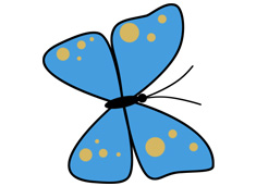 花蝴蝶简笔画图片包含分解步骤和上色