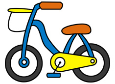 儿童自行车简笔画图片含上色分解步骤