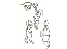 小朋友在打篮球的简笔画图片