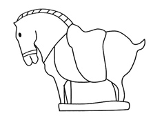 马的雕像简笔画图片