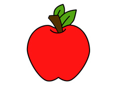 好吃好看的红苹果简笔画图片含上色