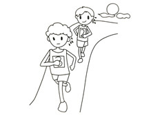 两位运动员在跑步的简笔画图片