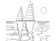 大海帆船简笔画图片