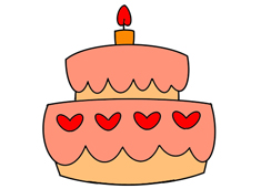 双层的生日蛋糕简笔画图片含上色