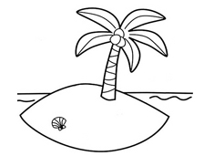 小岛椰子树简笔画