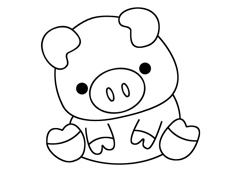 一只可爱的小猪简笔画图片