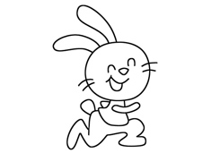 奔跑的小兔子简笔画图片