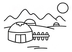 蒙古包简笔画图片画法步骤教程