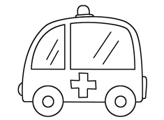 呆萌版的救护车简笔画图片
