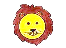 一只狮子3种形状简笔画的画法