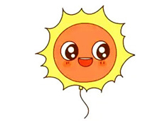 画一个可爱的太阳气球简笔画
