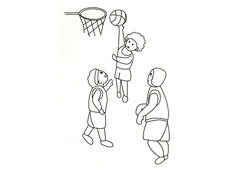 三个小男孩在打篮球的简笔画图片