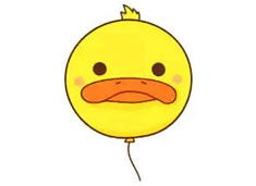 画一个可爱的动物气球简笔画 -- 小鸭子