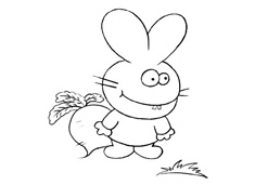 小兔子和萝卜的简笔画图片