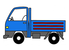 小型货车简笔画图片含上色