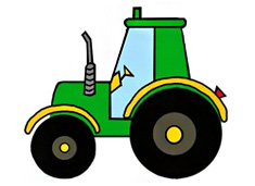农用拖拉机简笔画图片含彩色