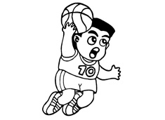 打篮球的男生简笔画图片