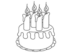 点燃蜡烛的生日蛋糕简笔画图片
