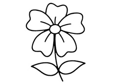 五个花瓣的花朵简笔画图片