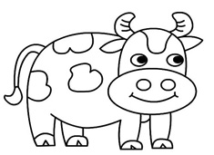 一只可爱的奶牛简笔画图片