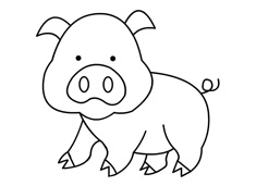 可爱的小猪简笔画图片