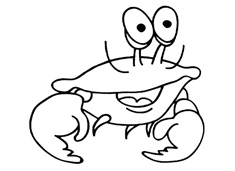 一只大眼睛螃蟹简笔画图片