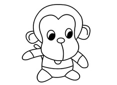 可爱小猴子简笔画图片