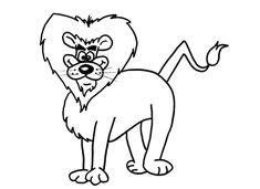 一只卡通狮子简笔画图片