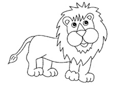 动物园里的大狮子简笔画图片
