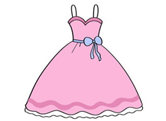 粉色礼服裙子简笔画图片