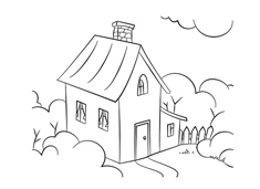 漂亮的小房子简笔画图片