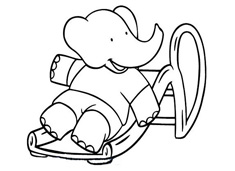 在玩滑滑梯的大象简笔画图片