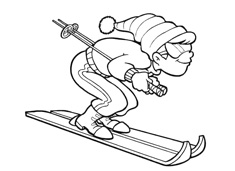 一看就很专业的滑雪运动员简笔画图片